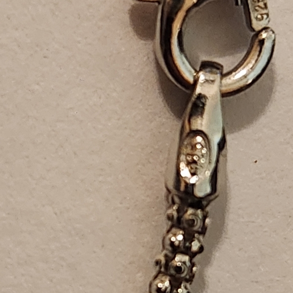 Sterling Silver Italian Popcorn Chain Cross Heart Pendant Necklace - Picture 9 of 11